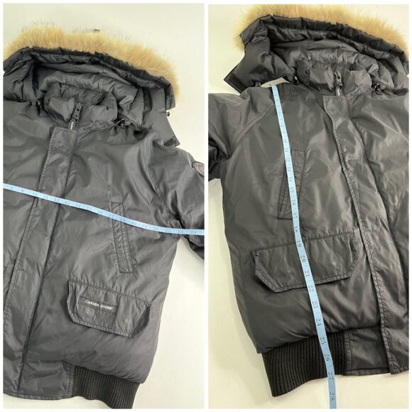 CANADA GOOSE Black Label Yukon Bomber Duck Down Coyote Fur Trimmed Winter Jacket - Picture 14 of 15